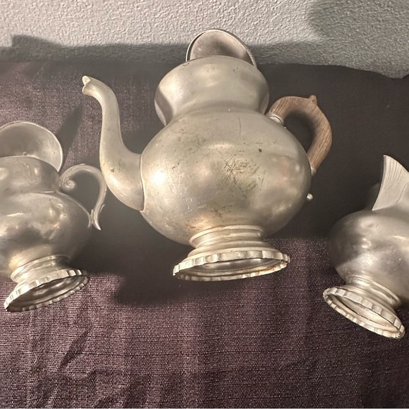 Royal Holland Pewter Daalderop KMD Tiel 3 Piece Tea Set - Vintage - Picture 10 of 11